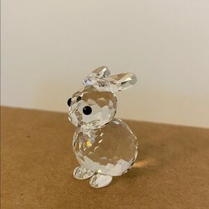 Swarovski Crystal Bunny Rabbit Home Art Glass Decor Marked With Swan Retired